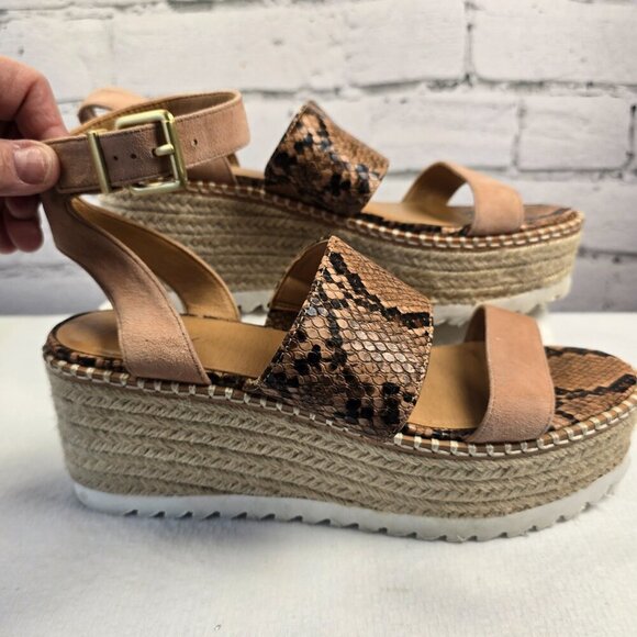 CROWN VINTAGE DAYLEN ESPADRILLE WEDGE SANDALS WOMENS SIZE 8 EUC - Picture 3 of 7
